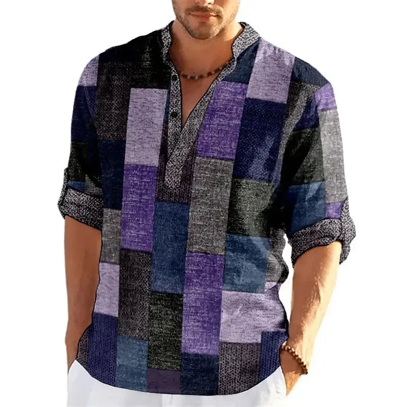 Chemise multicolore coupe moderne pour homme – Look décontracté et élégant