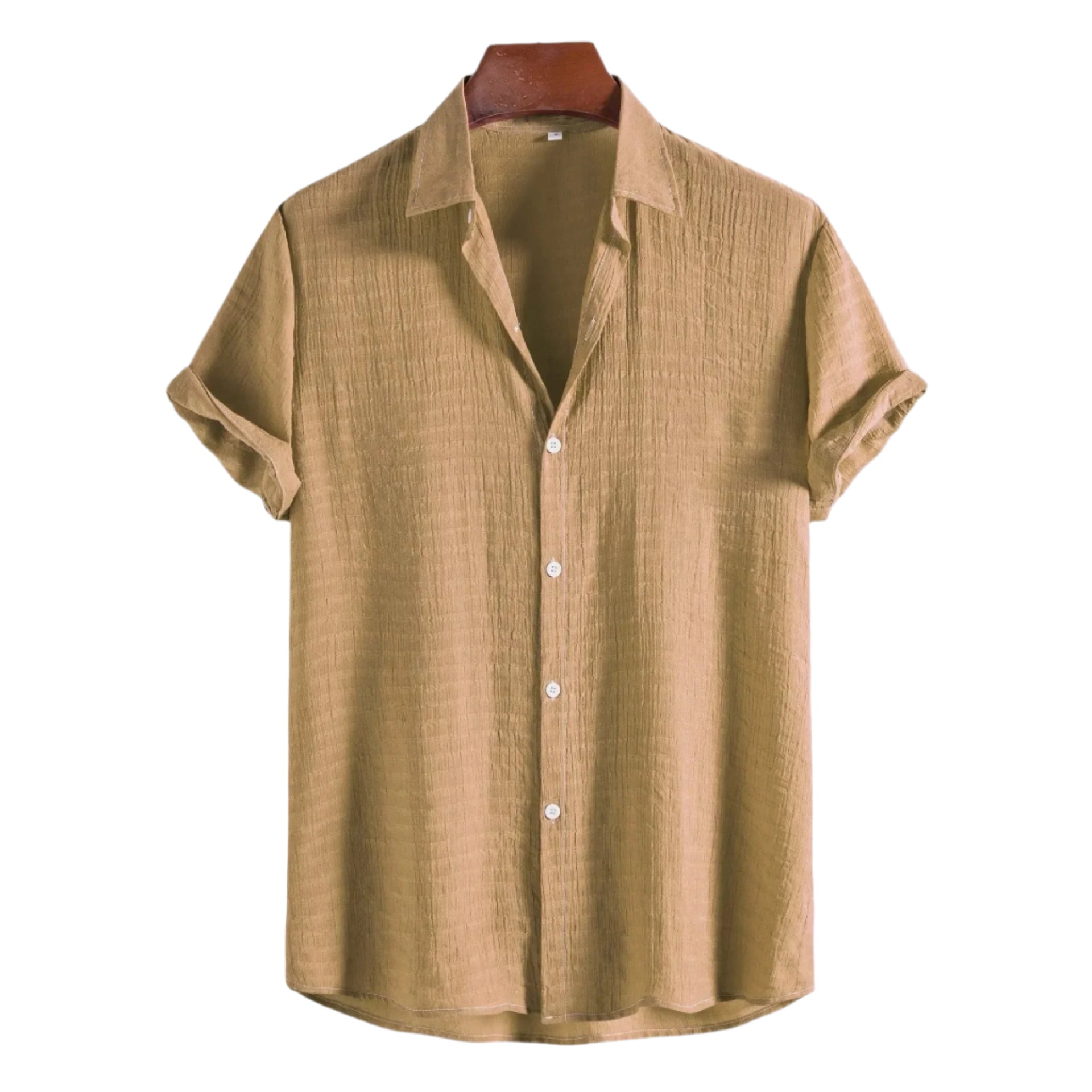 Chemise plissée en coton pour homme – Style estival classique et respirant