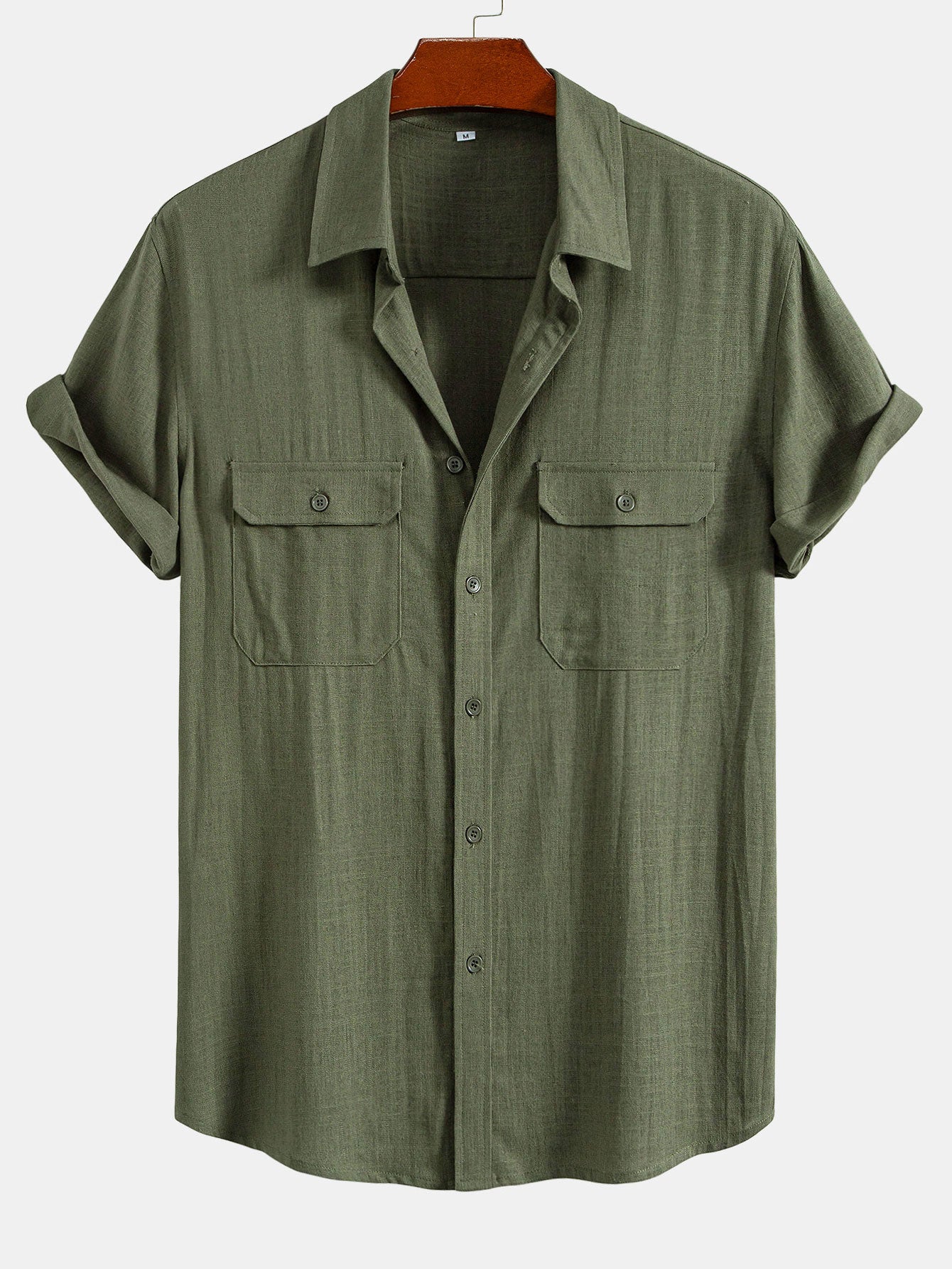 Chemise utilitaire en lin et rayonne et pantalon droit – Ensemble d'été pour homme