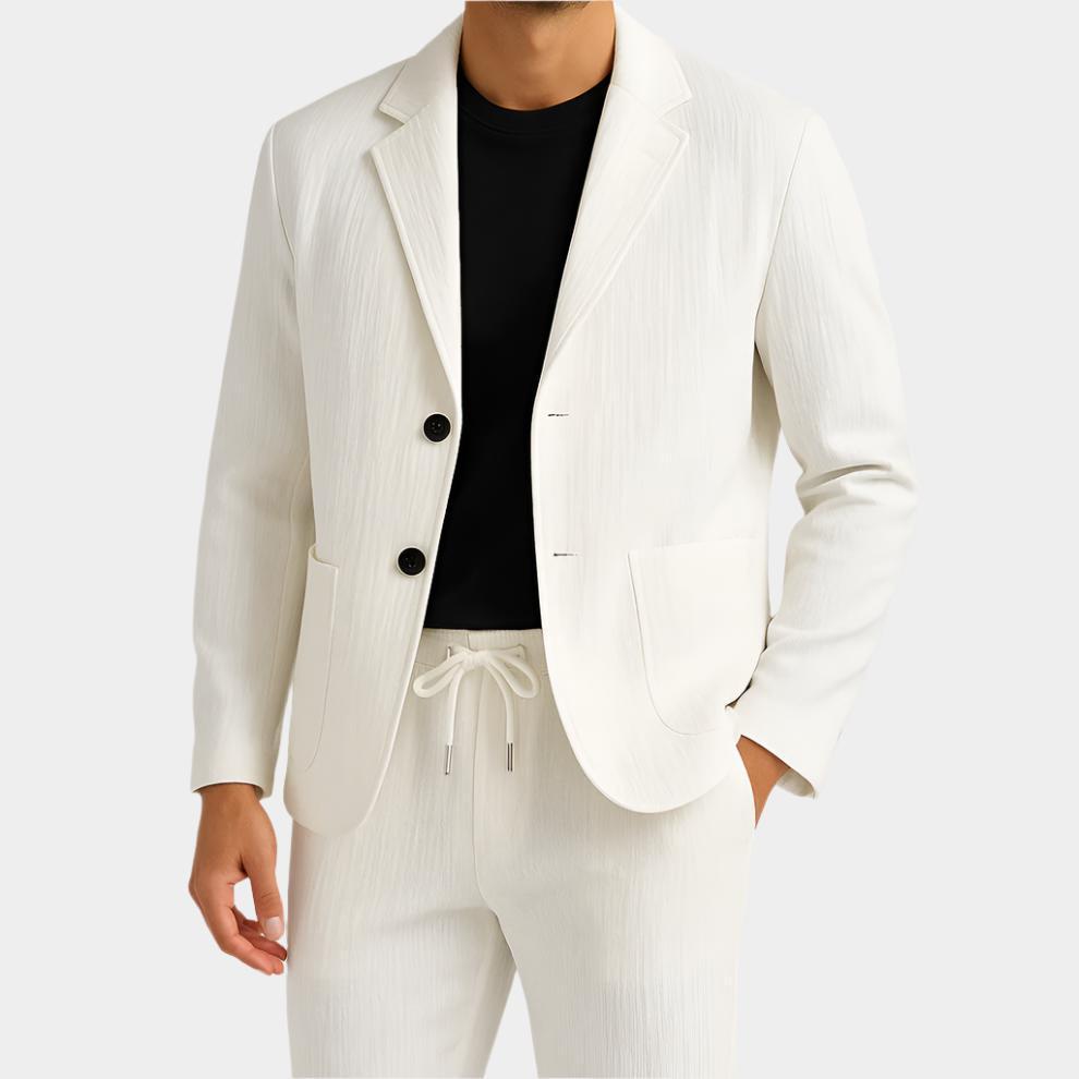 Ensemble blazer et pantalon en lin – Costume d'été décontracté pour femme