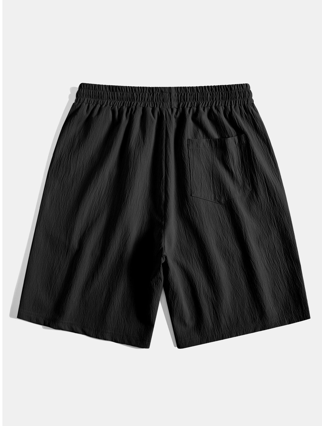 Ensemble chemise boutonnée en lin et rayonne et short froissé pour homme