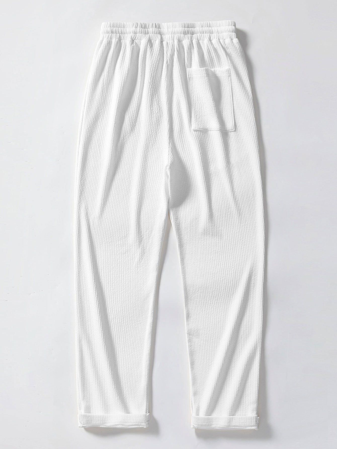 Ensemble polo rayé en tricot jacquard et pantalon côtelé pour homme