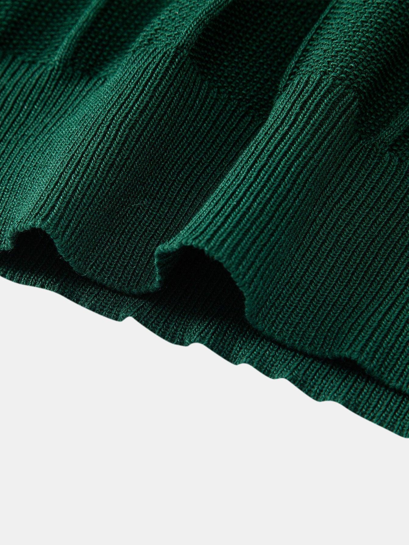 Ensemble polo rayé en tricot jacquard et pantalon côtelé pour homme