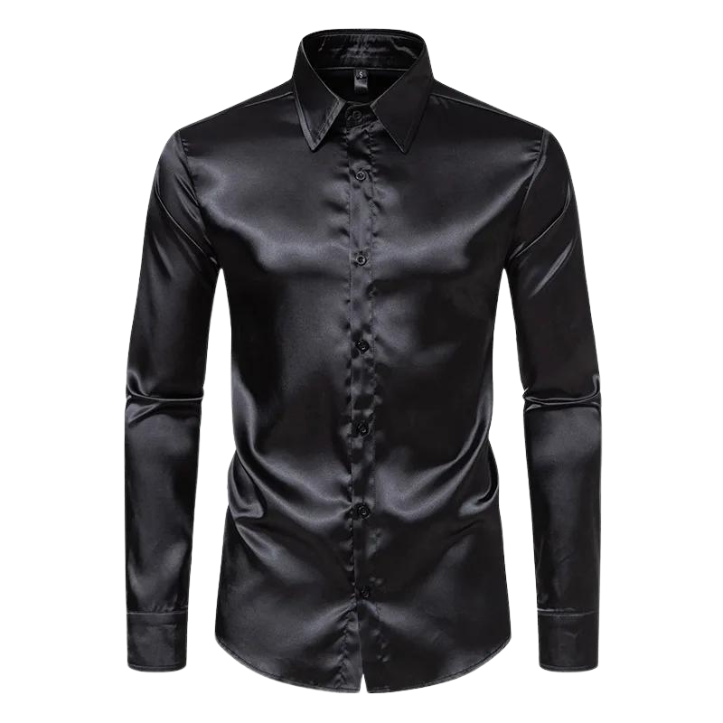 Evander - Blouse moderne en satin pour Homme