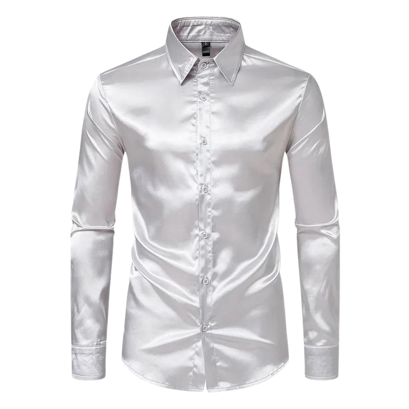 Evander - Blouse moderne en satin pour Homme