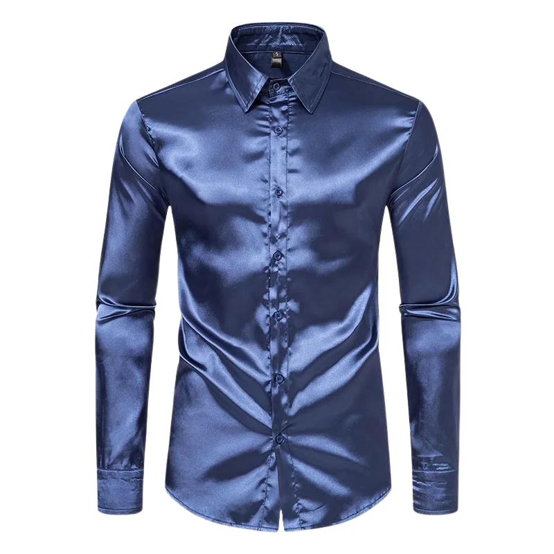 Evander - Blouse moderne en satin pour Homme