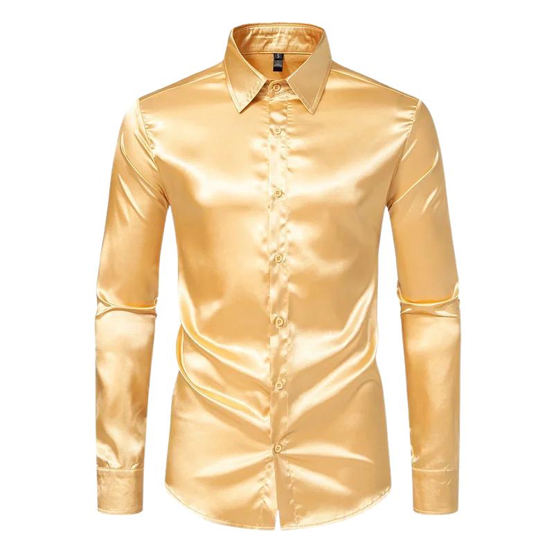 Evander - Blouse moderne en satin pour Homme