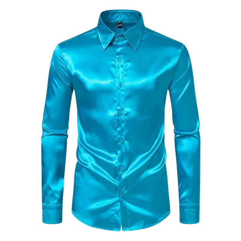Evander - Blouse moderne en satin pour Homme