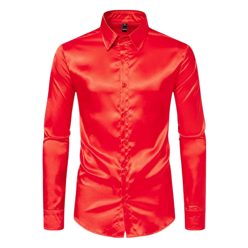Evander - Blouse moderne en satin pour Homme