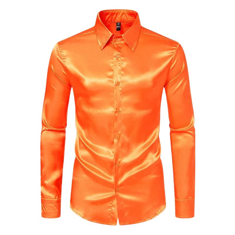 Evander - Blouse moderne en satin pour Homme