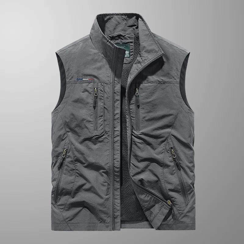 Gilet utilitaire respirant sans manches – Équipement d'extérieur léger pour homme