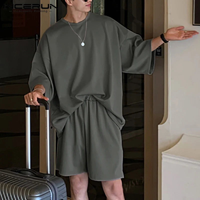 Ensemble deux pièces décontracté et ample pour homme – Tenue streetwear