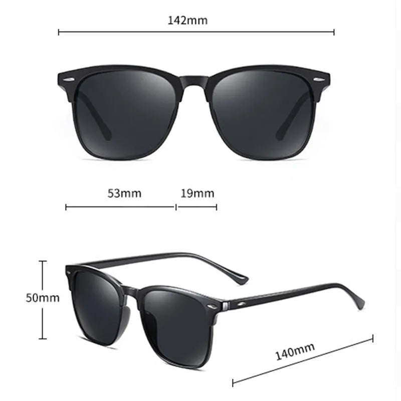 Lunettes de soleil polarisées à monture carrée tendance pour hommes