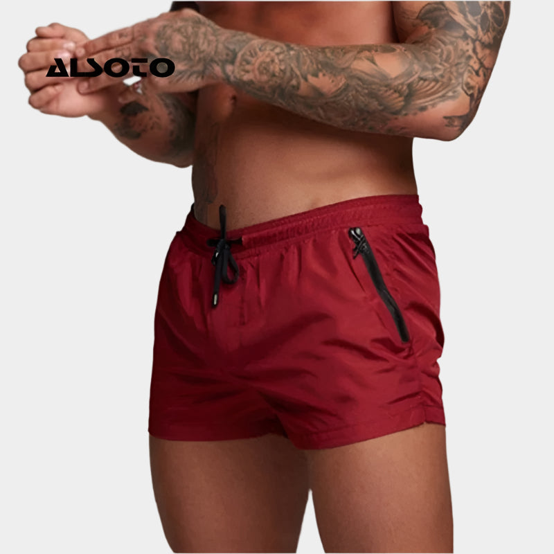 Short courts avec poches zippées pour hommes, sport de plage