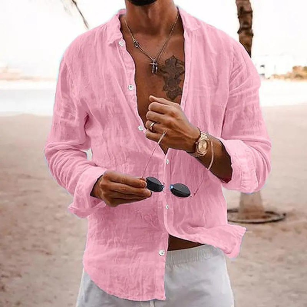 Isaac - Chemise décontractée en lin pour Homme