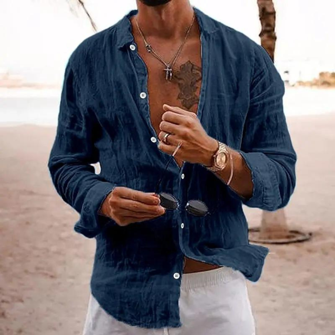 Isaac - Chemise décontractée en lin pour Homme