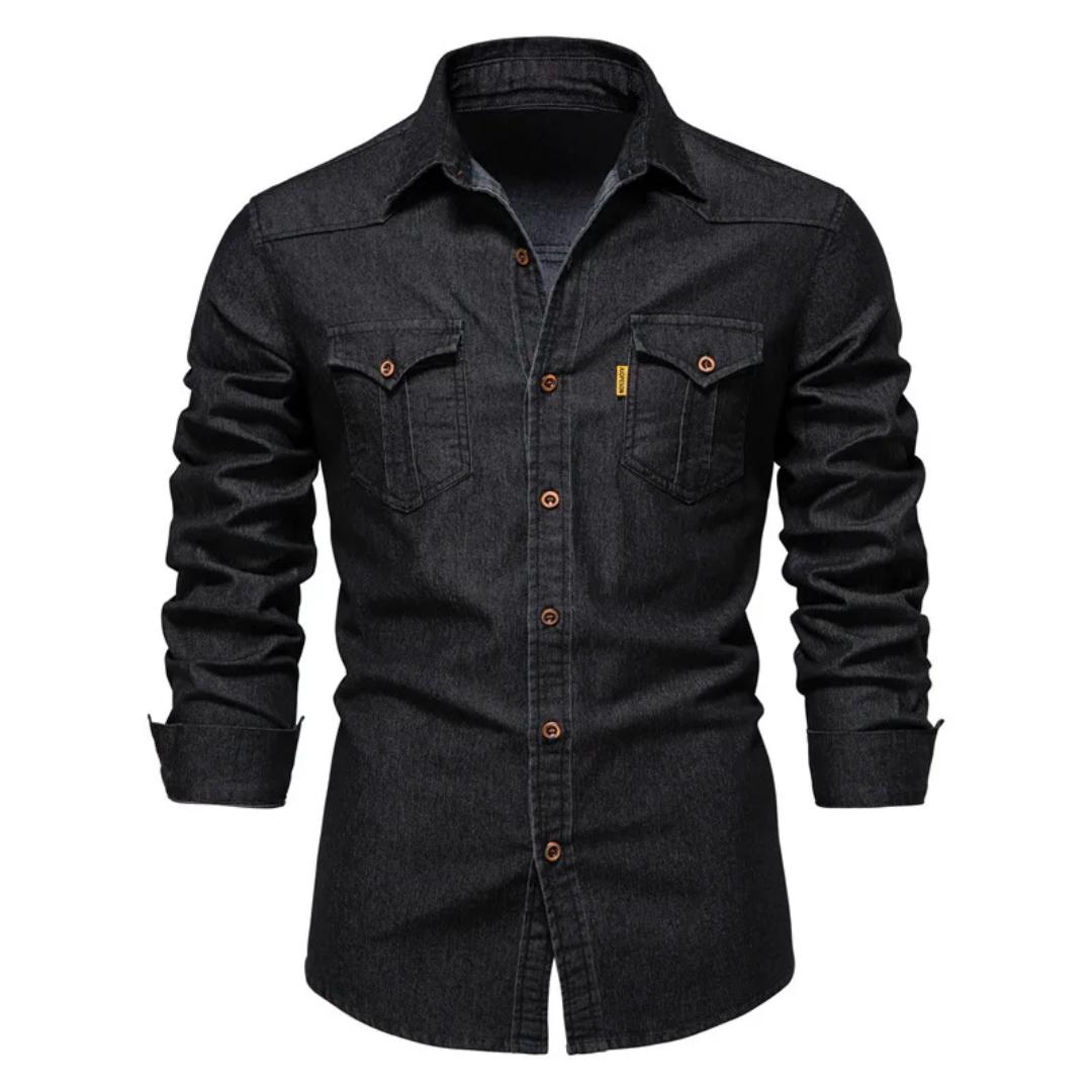 Jules – Chemise en denim ajustée à manches longues pour hommes