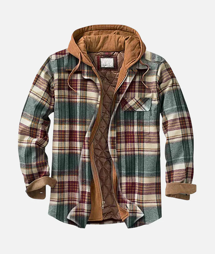 Léon – Veste à carreaux avec capuche, parfaite pour les journées fraîches