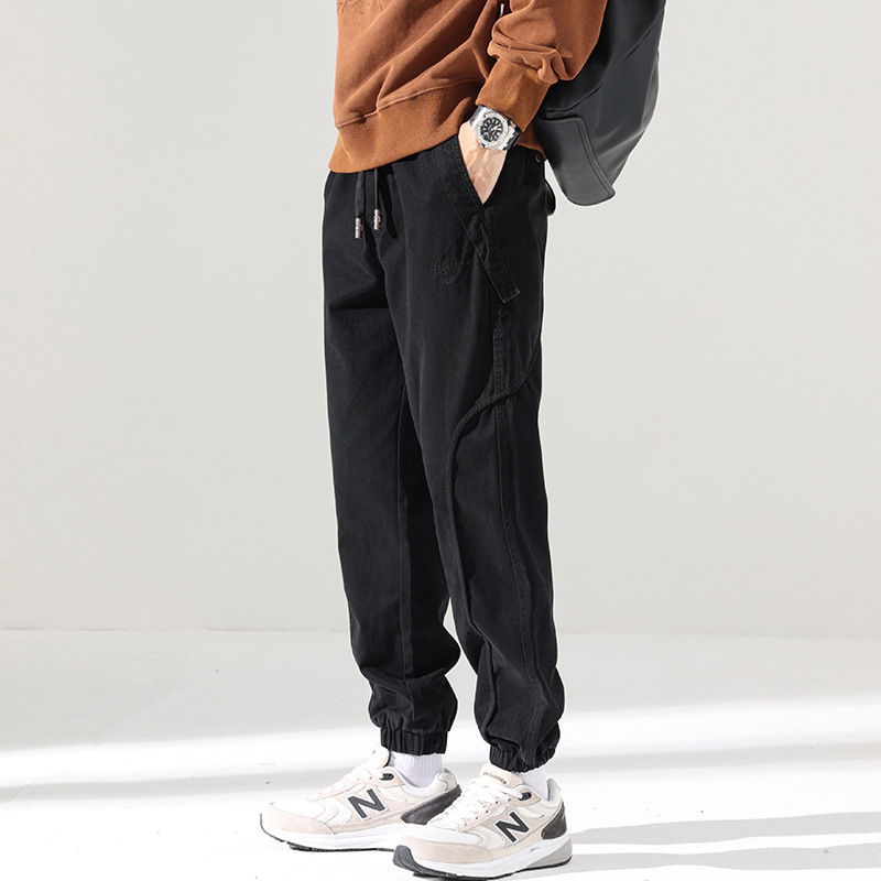 Pantalon de survêtement utilitaire en sergé de coton – Streetwear décontracté pour homme