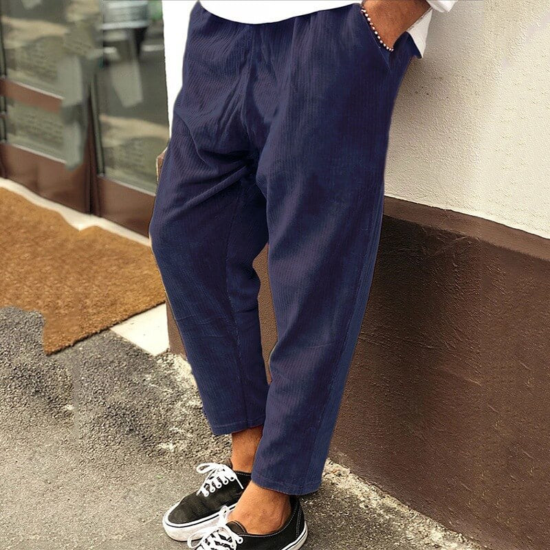 Max - Casual pantalon en velours côtelé pour hommes, coupe décontractée