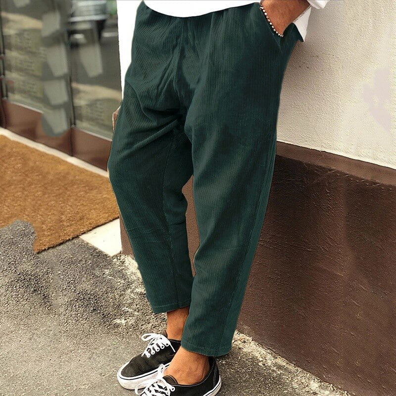 Max - Casual pantalon en velours côtelé pour hommes, coupe décontractée