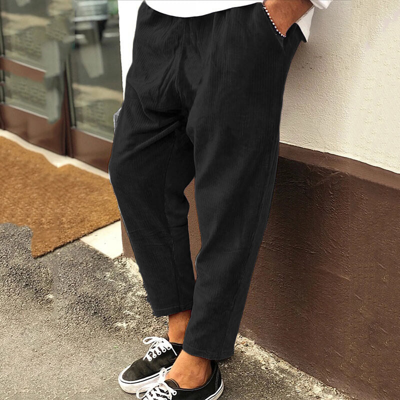 Max - Casual pantalon en velours côtelé pour hommes, coupe décontractée