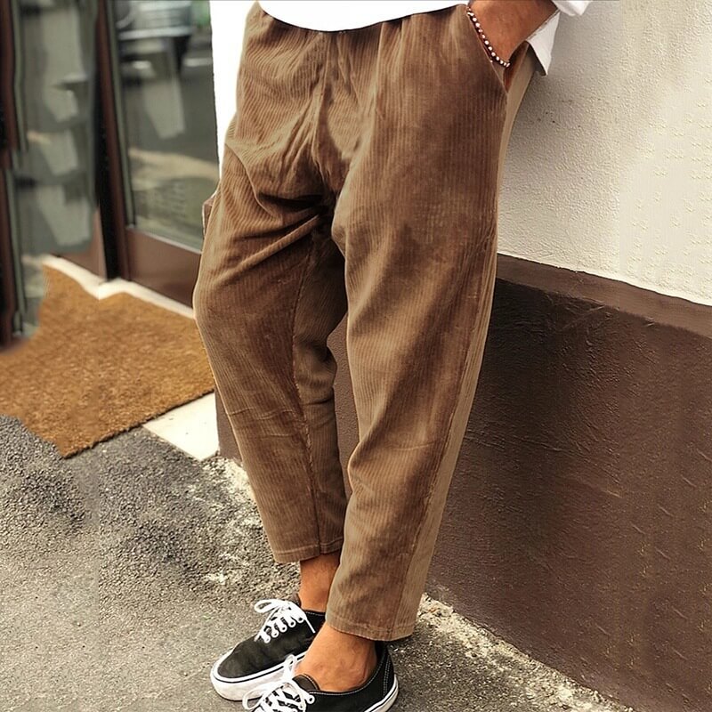 Max - Casual pantalon en velours côtelé pour hommes, coupe décontractée