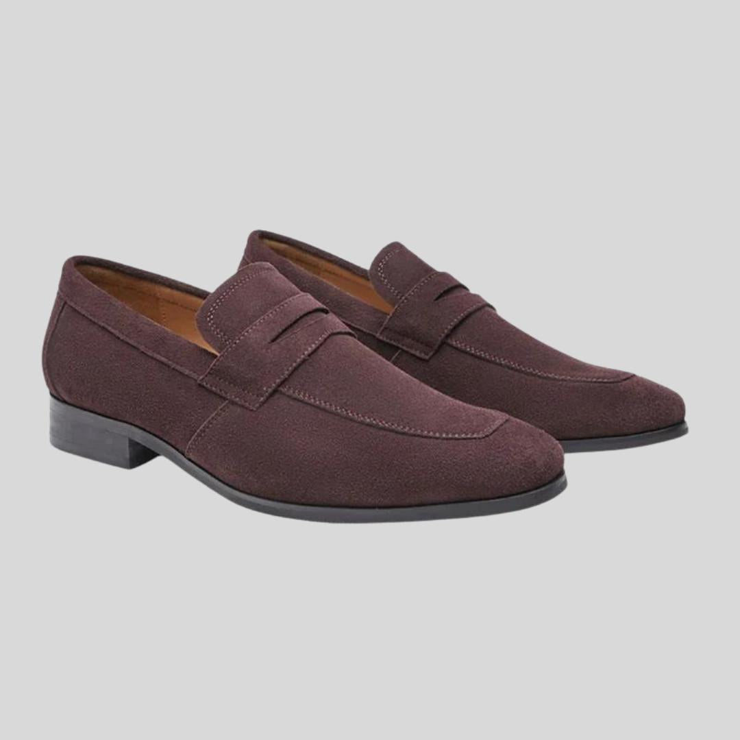 Mocassins de luxe en daim – Chaussures à enfiler en cuir de veau pour homme