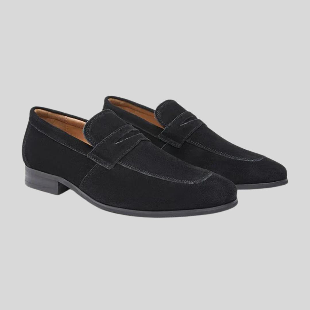 Mocassins de luxe en daim – Chaussures à enfiler en cuir de veau pour homme