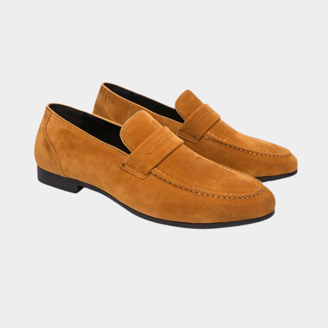 Mocassins de luxe en daim – Chaussures à enfiler en cuir de veau pour homme