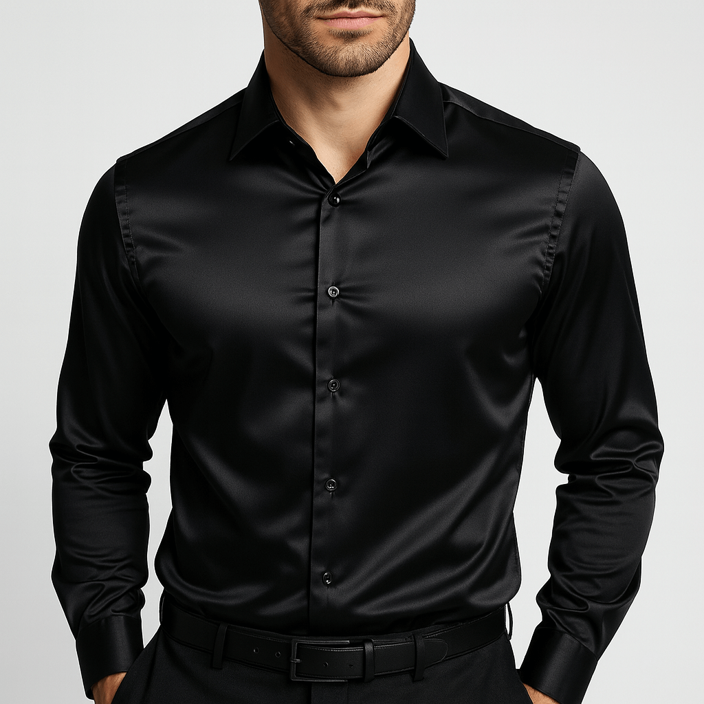 Noirski | Chemise habillée en satin coupe ajustée 3