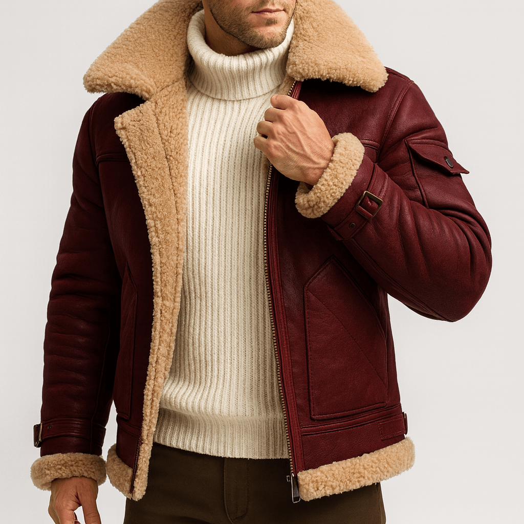 Noirski | Veste en cuir camel avec poches 1