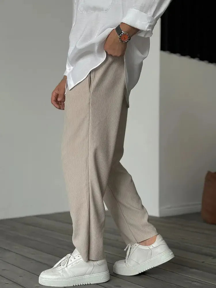Pantalon Homme Plissé, Style Minimaliste et Élégant pour Tous les Jours