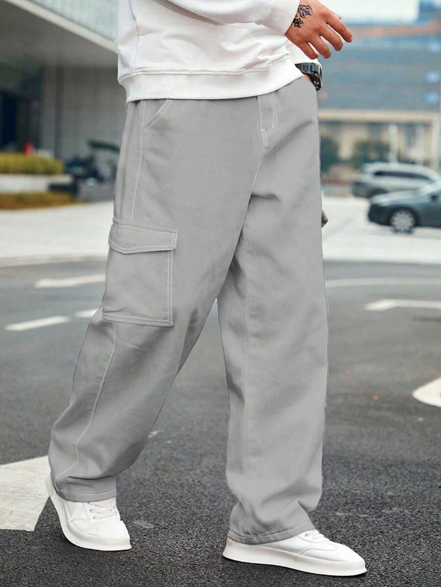 Pantalon ample à jambes larges - Pantalon cargo hip-hop streetwear