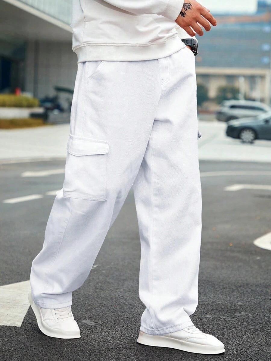 Pantalon ample à jambes larges - Pantalon cargo hip-hop streetwear