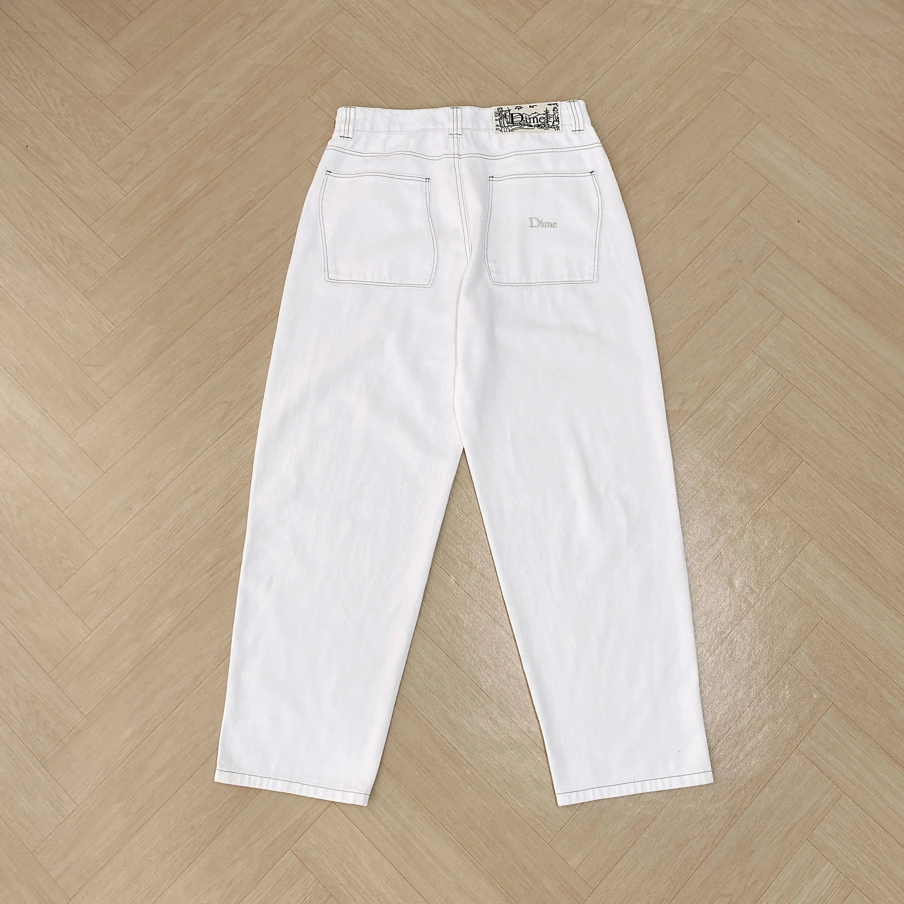 Pantalon ample brodé Dime pour homme – Denim large des années