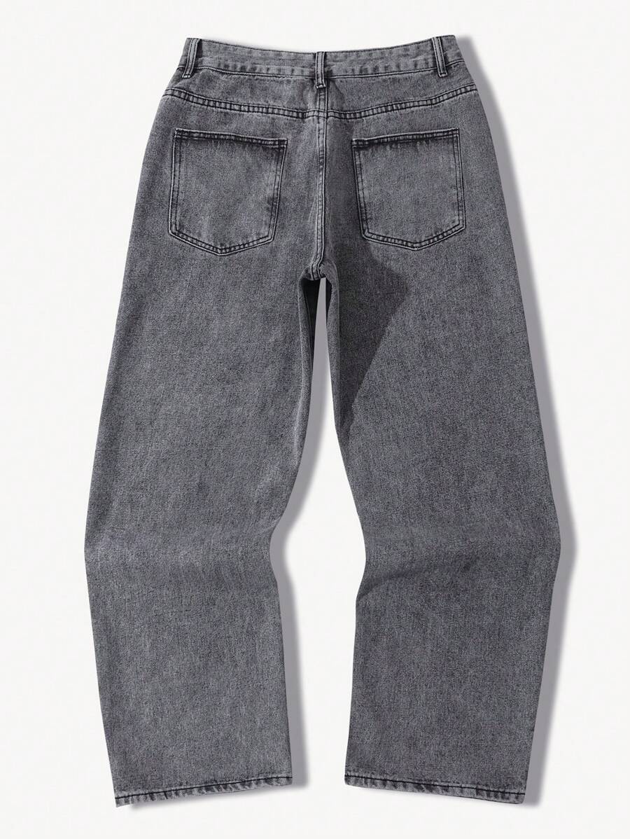 Pantalon ample droit pour homme – Denim décontracté à jambe large