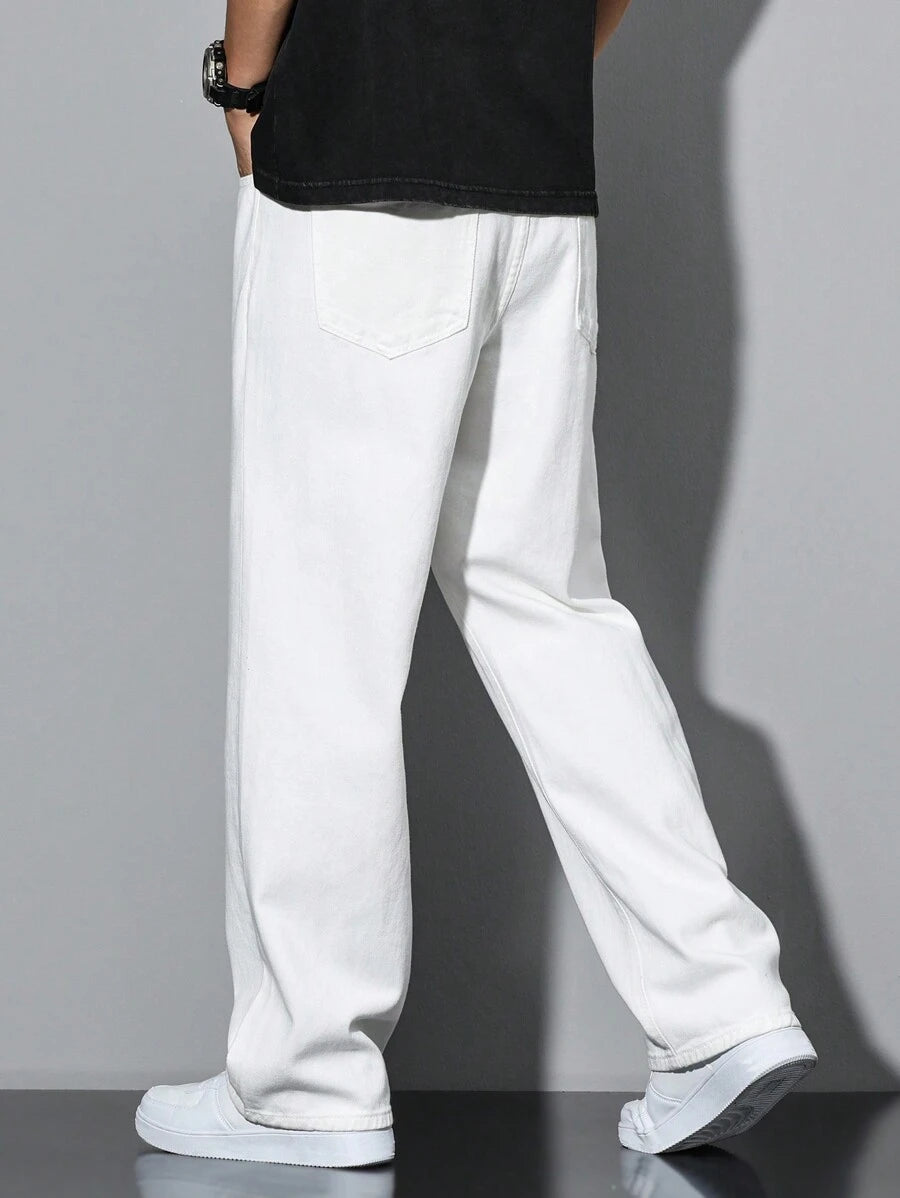 Pantalon ample droit pour homme – Denim décontracté à jambe large - 47