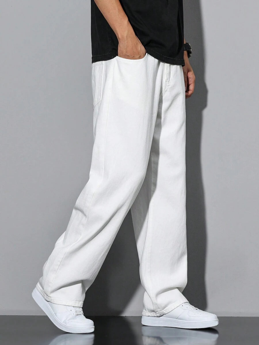Pantalon ample droit pour homme – Denim décontracté à jambe large - 49