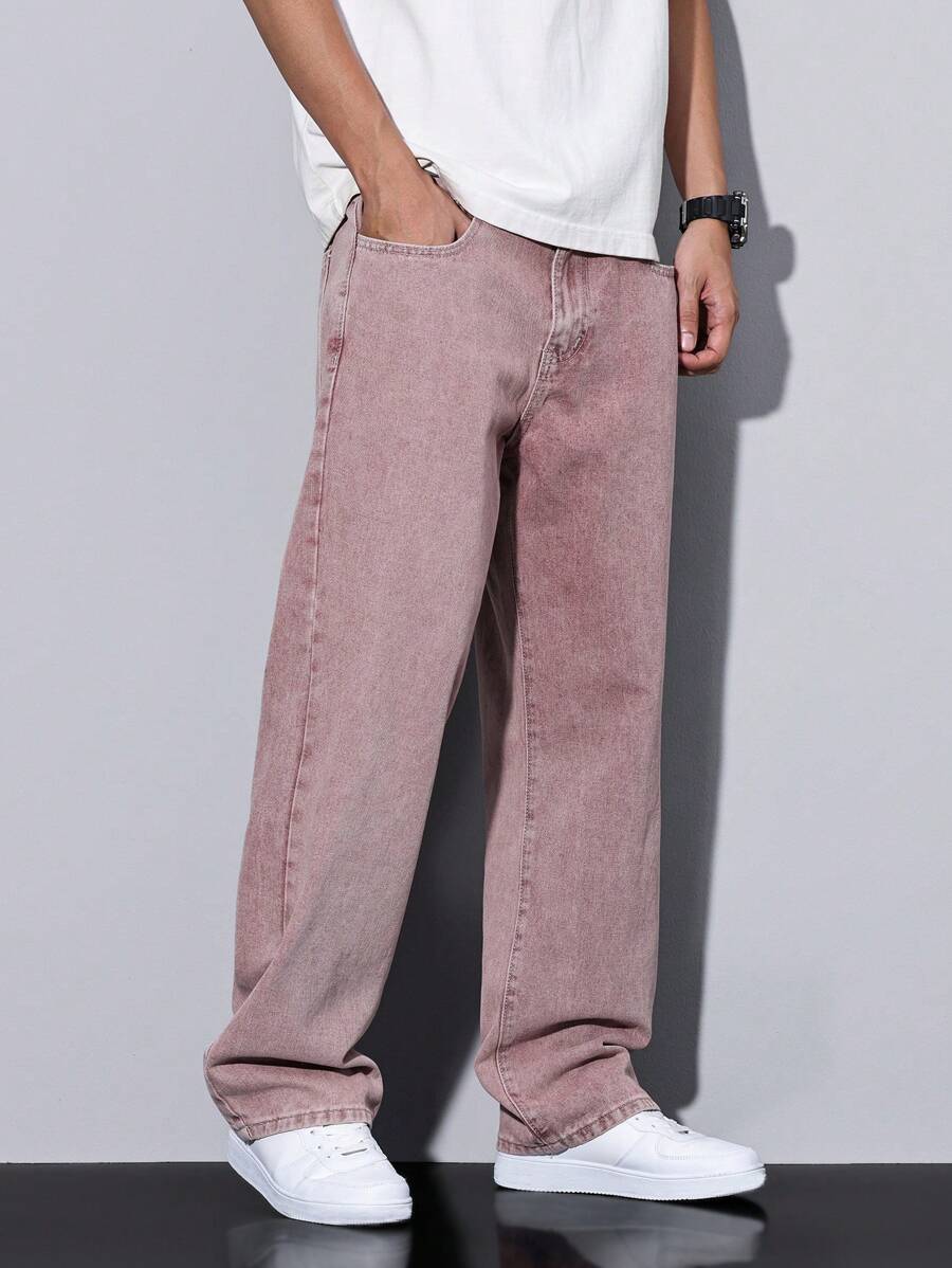 Pantalon ample droit pour homme – Denim décontracté à jambe large - 68