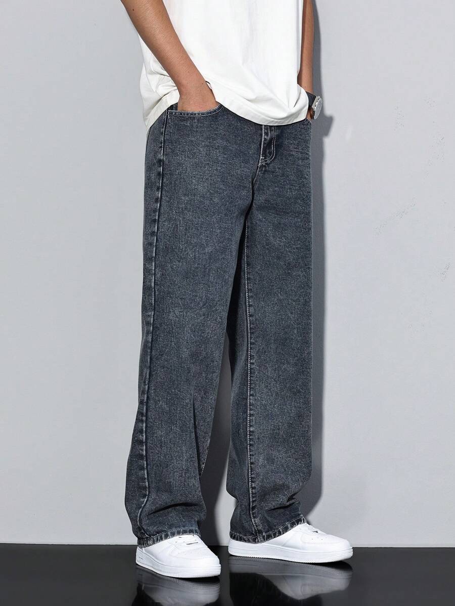 Pantalon ample droit pour homme – Denim décontracté à jambe large - 73