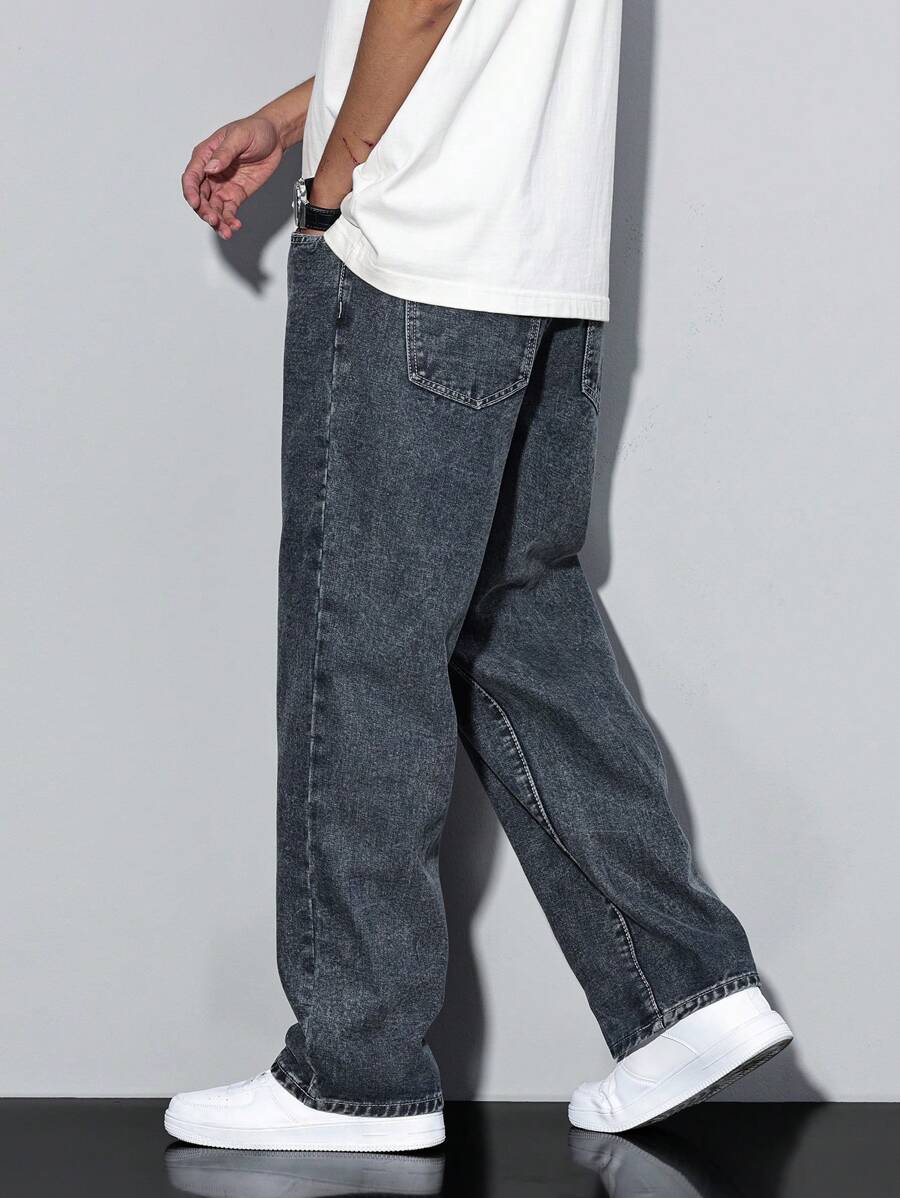 Pantalon ample droit pour homme – Denim décontracté à jambe large - 75