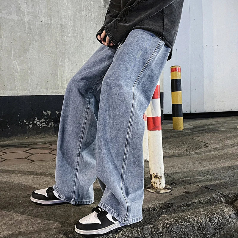 Pantalon ample droit pour homme — Denim décontracté coupe ample