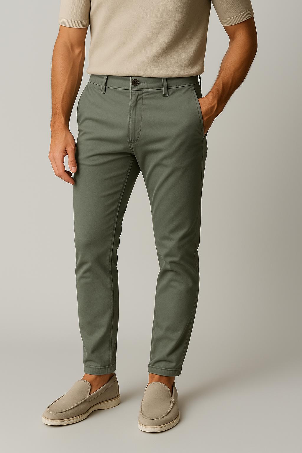 Pantalon chino slim stretch – Mélange de coton sur mesure pour homme