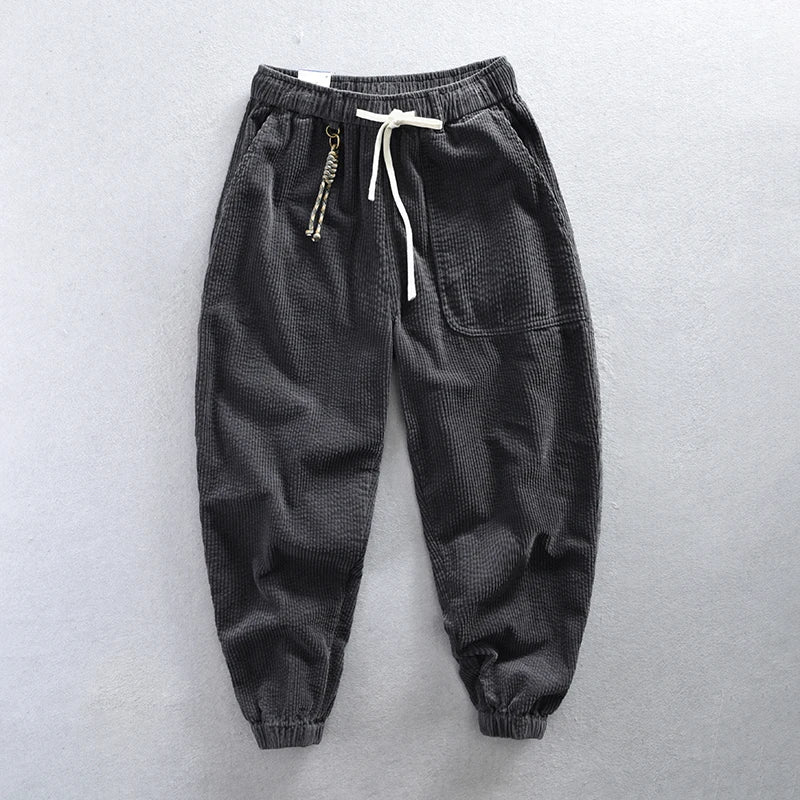 Pantalon de jogging en coton avec cordon de serrage – Coupe décontractée pour homme