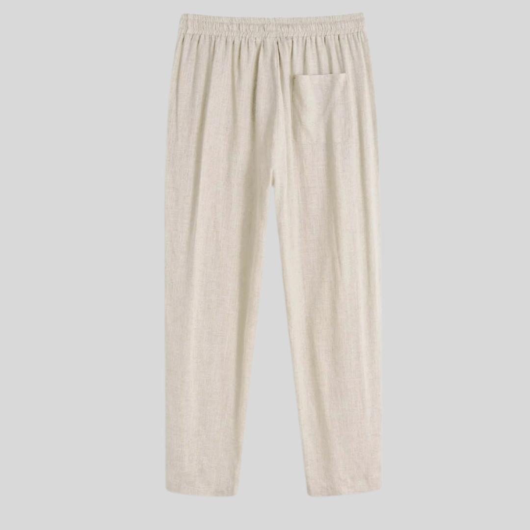 Pantalon en lin coupe décontractée – Pantalon d'été léger pour homme