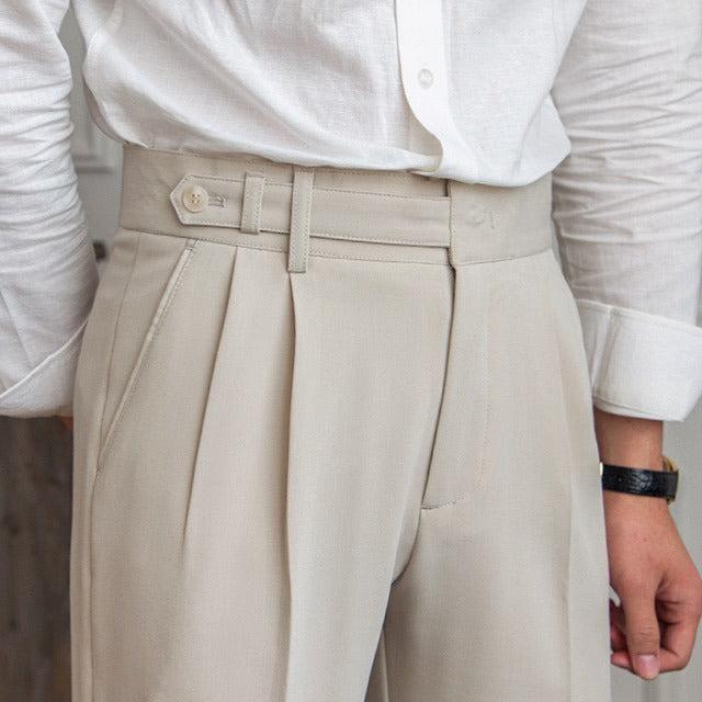 Pantalon habillé plissé – Élégance Old Money pour hommes