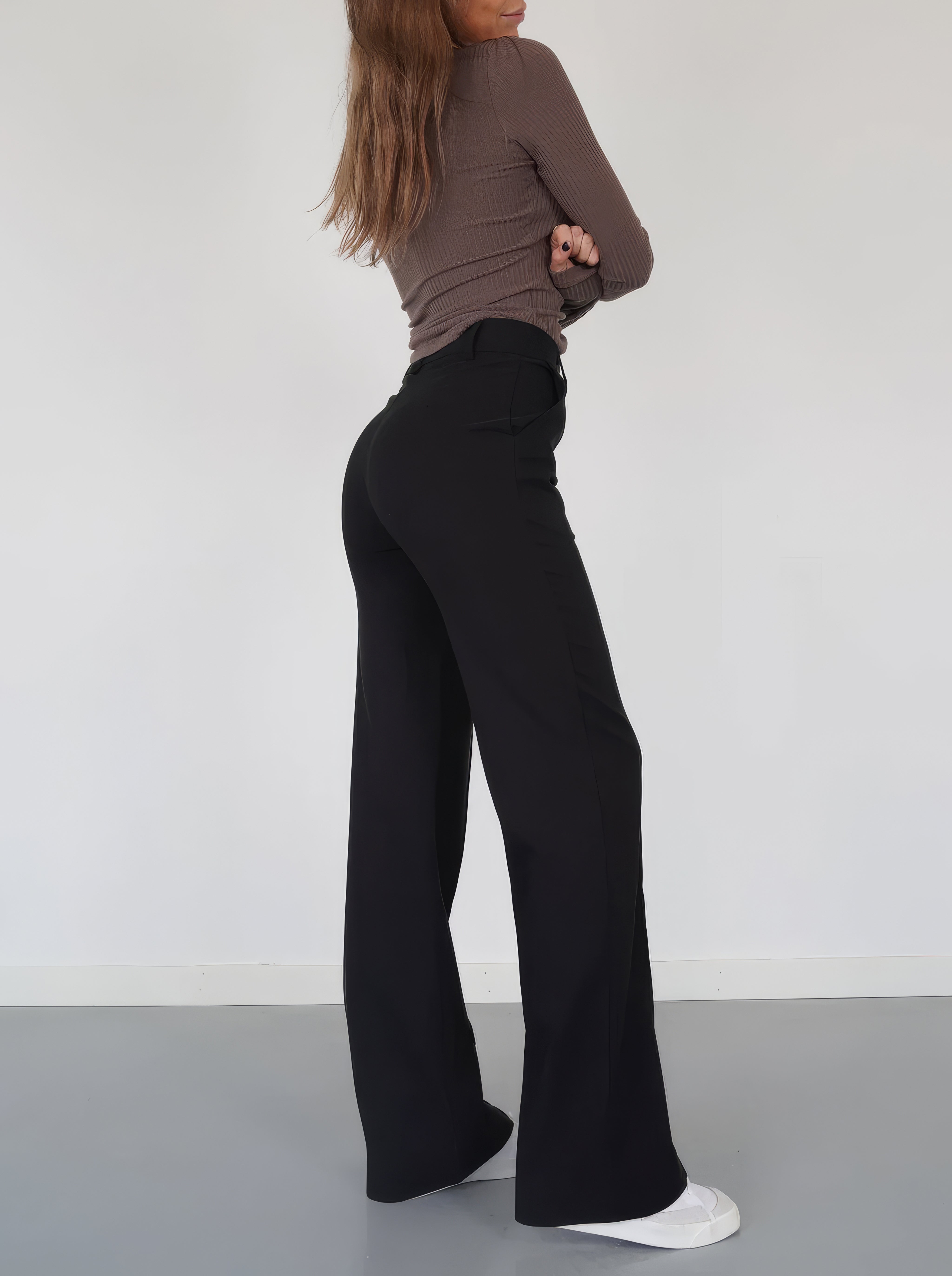 Pantalon taille haute | Jambe droite, coupe classique - 2
