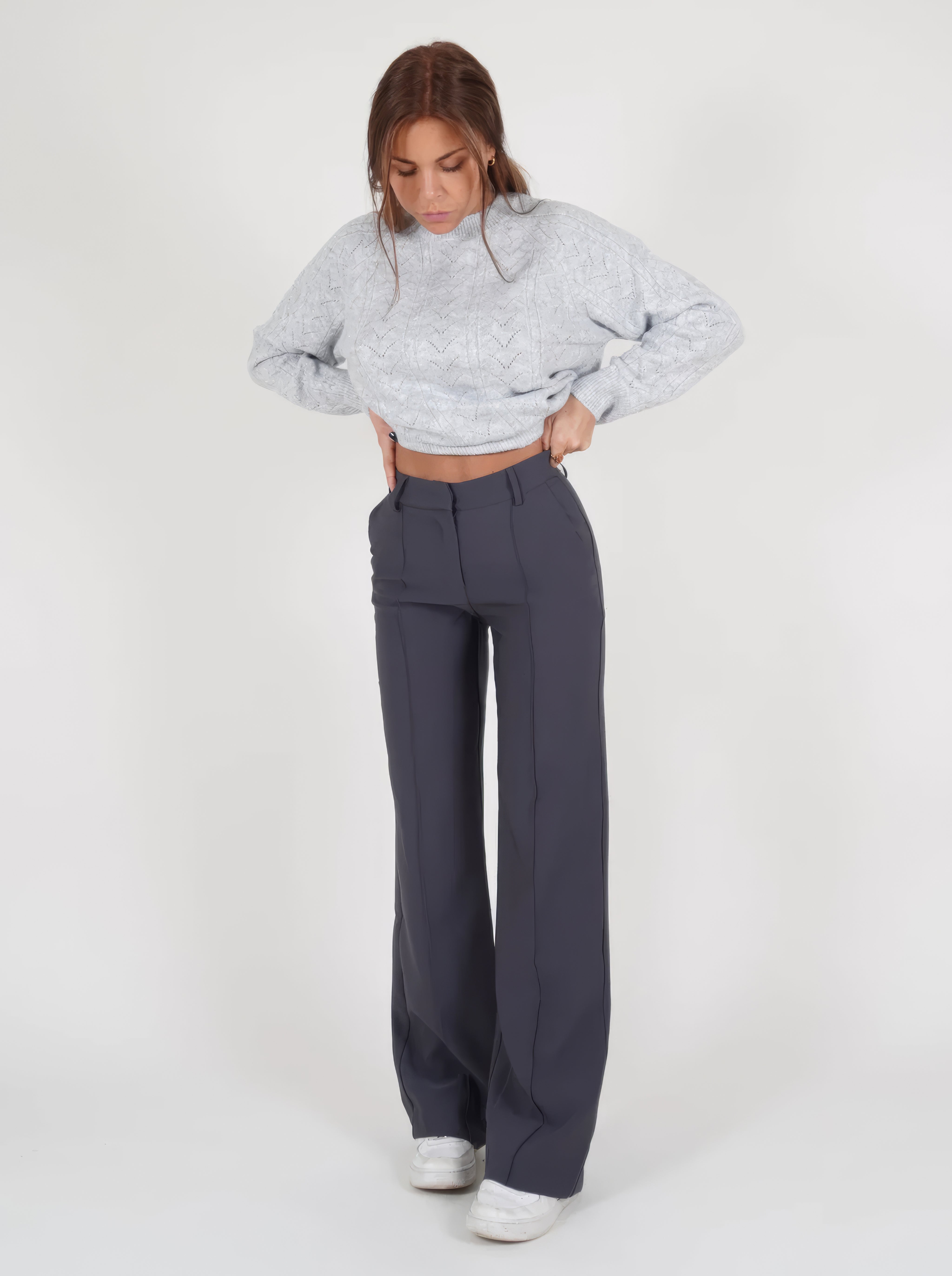 Pantalon taille haute | Jambe droite, coupe classique - 11
