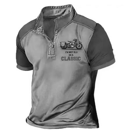 Polo Vintage Moto pour Homme – Style Audacieux à Col Zippé
